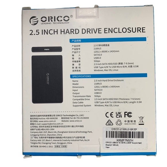 Orico USB SATA 2.5” External Hard Drive Enclosure - Picture 2 of 2